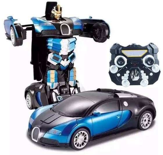 Large Buggati Remote Control TRANSFORMER Robot Car, Transforms in 1 Button - With Music & Lights
