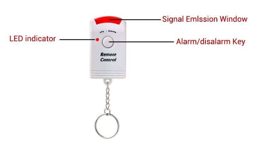 High Quality Wireless Infrared Motion Sensor Alarm With 2 Key Chain Infrared Remote Controls