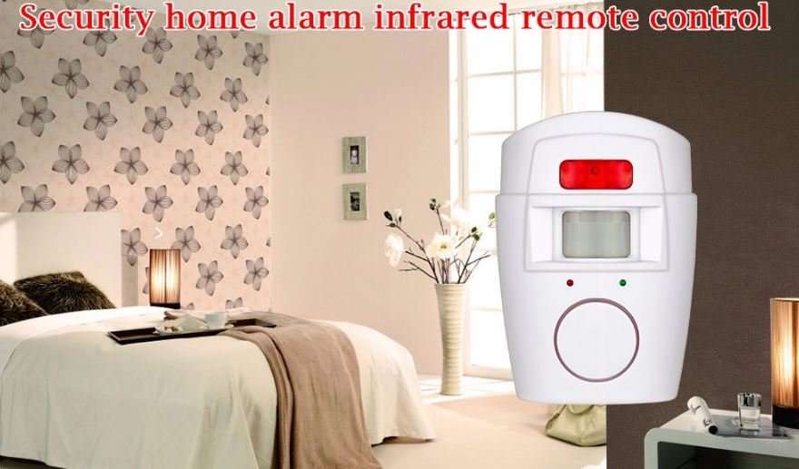 High Quality Wireless Infrared Motion Sensor Alarm With 2 Key Chain Infrared Remote Controls