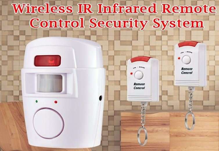High Quality Wireless Infrared Motion Sensor Alarm With 2 Key Chain Infrared Remote Controls
