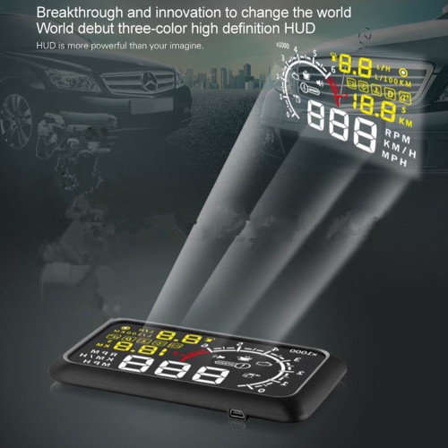 X6 HD LED Car HUD Head up Display Projector, OBDII Interface, Show Speed, Fuel Consumption, Temp....