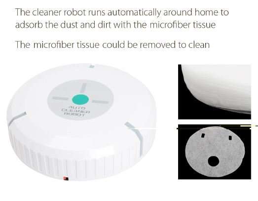 Automatic Microfiber Smart Robotic Mop - Sit back, relax, and let the Robotic Mop do the cleaning