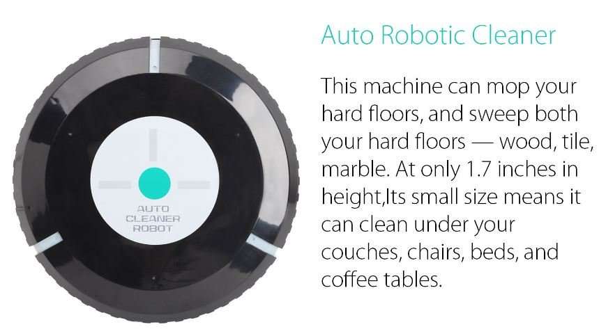 Automatic Microfiber Smart Robotic Mop - Sit back, relax, and let the Robotic Mop do the cleaning