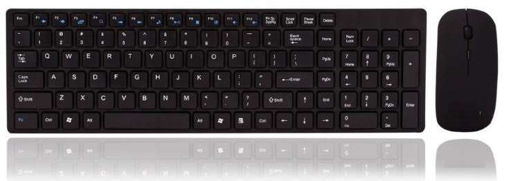 Super Slim 2.4 Ghz Wireless Keyboard, Mouse, Silicone Protective Skin & USB Receiver Combo