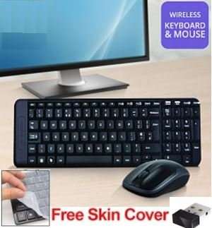 Super Slim 2.4 Ghz Wireless Keyboard, Mouse, Silicone Protective Skin & USB Receiver Combo