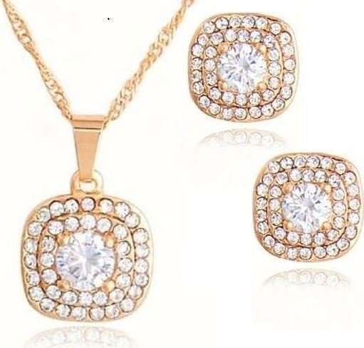 MOTHERS DAY - Elegant Austrian Cubic Zirconia Square Shape Jewelry Set in Complimentary Gift Box