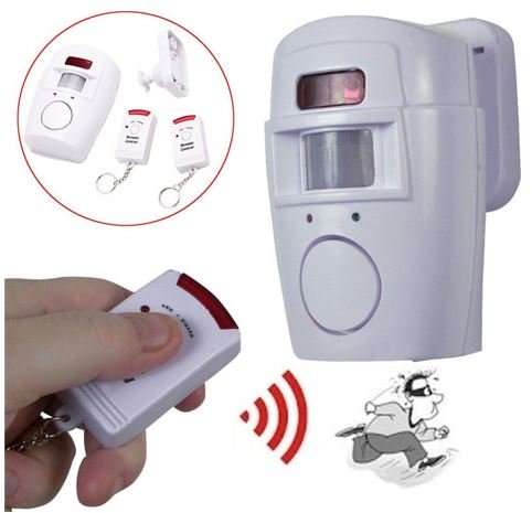 High Quality Wireless Infrared Motion Sensor Alarm With 2 Key Chain Infrared Remote Controls