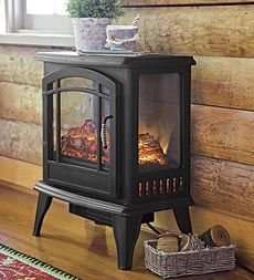 2000W Electric Fireplace Heater - Real Log Fire Effect With NO Mess OR Fuss