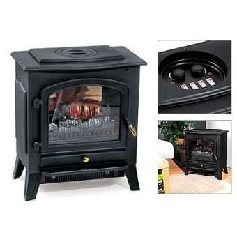 2000W Electric Fireplace Heater - Real Log Fire Effect With NO Mess OR Fuss