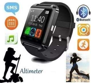 Bluetooth Smartwatch - iPhone, Android, Pedometer, Sleep Monitor, Drink Reminder etc - Black