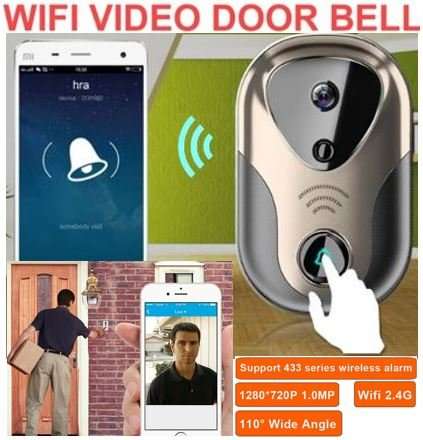 HD Visual Video Intercom WIFI Door Bell - Wireless, Wide Angle View, Camera and Many More....