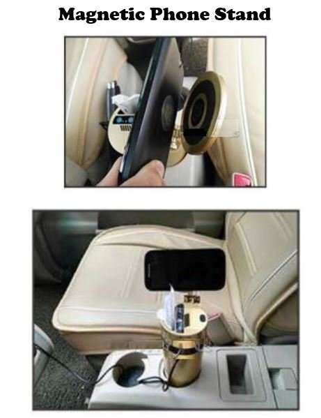 Multi-Function Vehicle Cup - 5V USB Interface, Phone Support, Self Purifier, Tissue cup, Fragrance