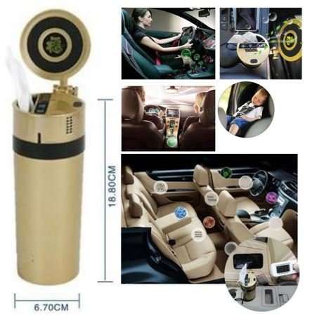 Multi-Function Vehicle Cup - 5V USB Interface, Phone Support, Self Purifier, Tissue cup, Fragrance