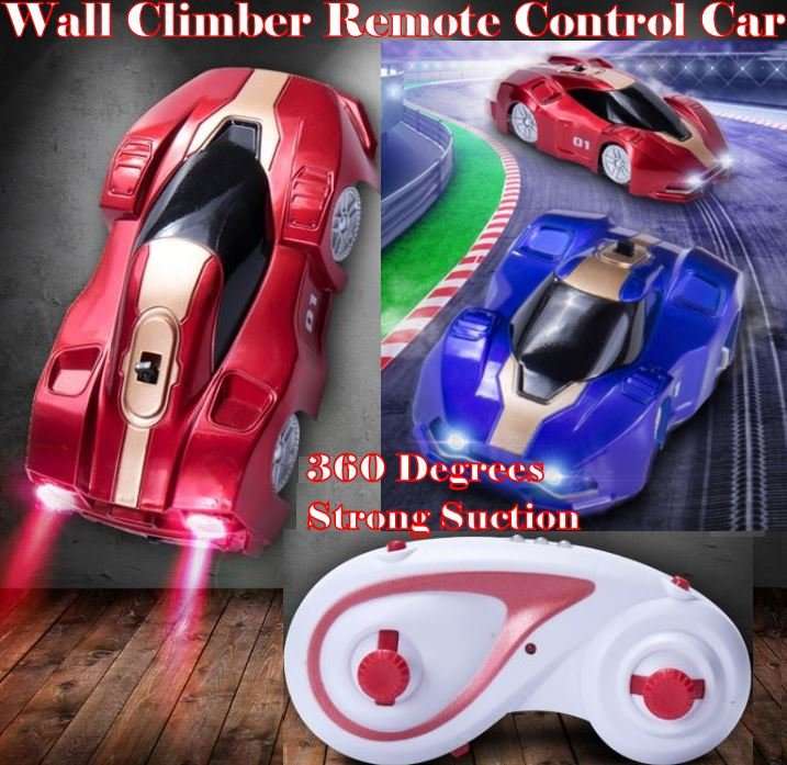 Wall Climber Remote Control Car - 360 Degree, Strong Suction - Walls, Floors, Windows, Ceiling etc.