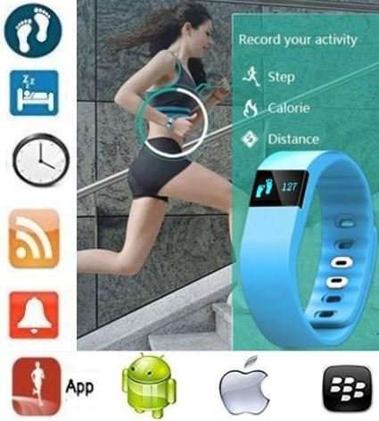 Bluetooth Smartwatch & Fitness Bracelet with Pedometer for Samsung & Android Phones - 4 Colours