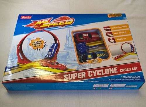 Track Racer Racing Car Set - Includes 2 Car Pushers, 4 Piece Tracks, Mini Cars & Accessories