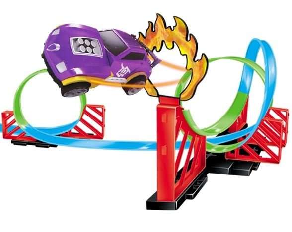 Track Racer Racing Car Set - Includes 2 Car Pushers, 4 Piece Tracks, Mini Cars & Accessories