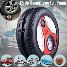 12V Portable and Compact Electric Compressor - 260 PSI with Pressure Gauge and 3 Nozzle Adapters