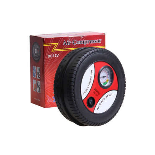 12V Portable and Compact Electric Compressor - 260 PSI with Pressure Gauge and 3 Nozzle Adapters