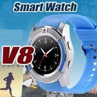 V8 Sporty Smart Watch Phone, SIM CARD, Bluetooth, Camera, Sleep Monitor, SD Card, Pedometer etc.BLUE