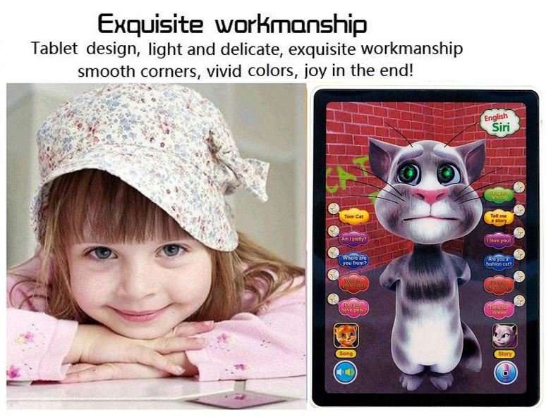 Kids Talking Tom Tablet - Answer questions, Repeat after you, Sing Songs, Tell Stories etc.