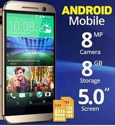 M8 QUAD CORE, ANDROID 6.0, 8GB WCDMA 3G Smartphone - Dual Sim, 5MP Camera, G Sensor, GPS etc