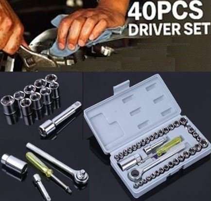 40 Piece Combination Socket Wrench Set - All You Need, Compact in a Case