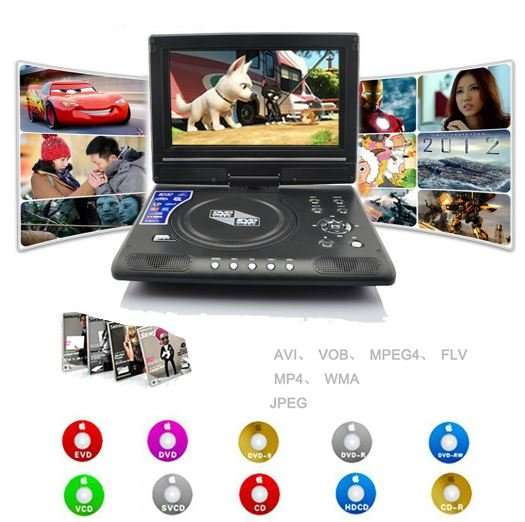3D 9.8" Portable Colour EVD with TV Player, FM Radio, Card Reader, USB, 300 FREE GAMES and lots more