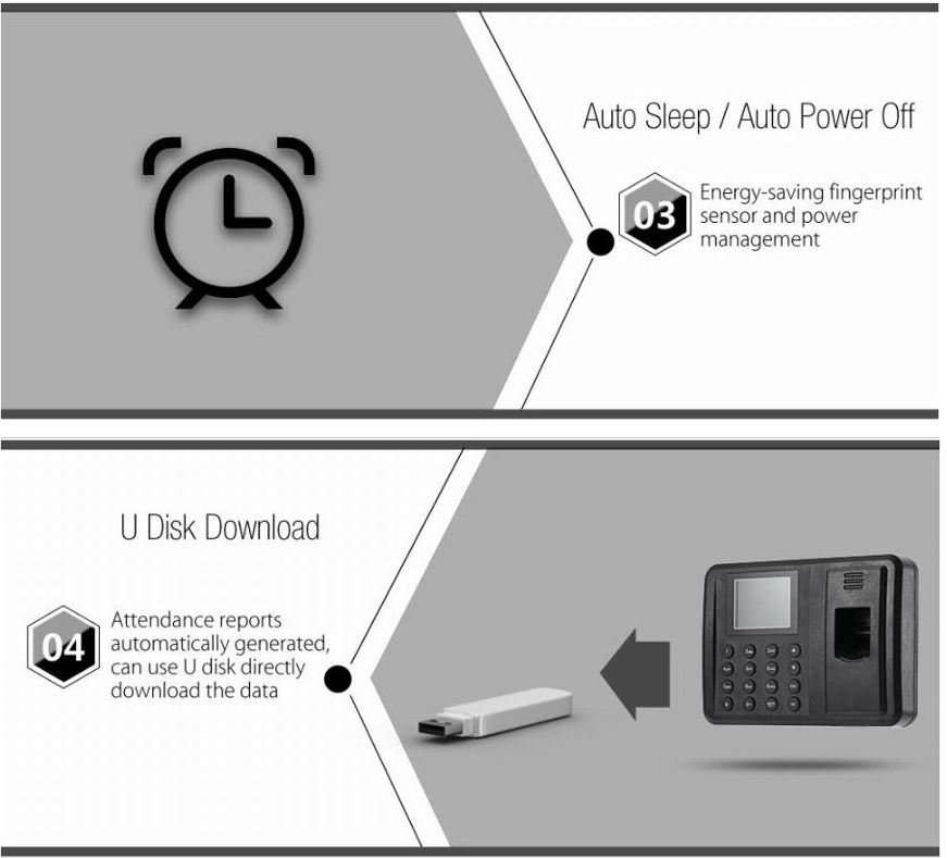 2.8" Bio-metric Fingerprint & Code Time Attendance System, Colour Display & Complete Software