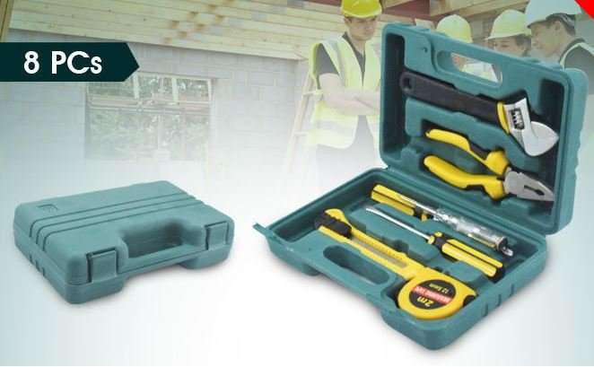 8 Piece Combination Tool Set - Quality Tools All Compact in a Case