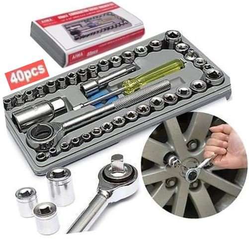 40 Piece Combination Socket Wrench Set - All You Need, Compact in a Case