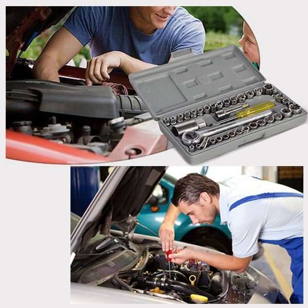 40 Piece Combination Socket Wrench Set - All You Need, Compact in a Case