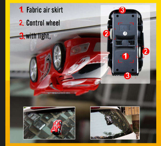 Wall Climber Remote Control Car - 360 Degree, Strong Suction - Walls, Floors, Windows, Ceiling etc.