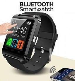 Bluetooth Smartwatch - iPhone, Android, Pedometer, Sleep Monitor, Drink Reminder etc - Black