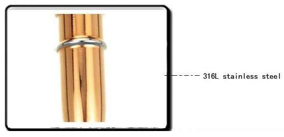 Elegant 316L Stainless Steel Link Chain With Solid Crystal Bullet Pendant in Complimentary Gift Box