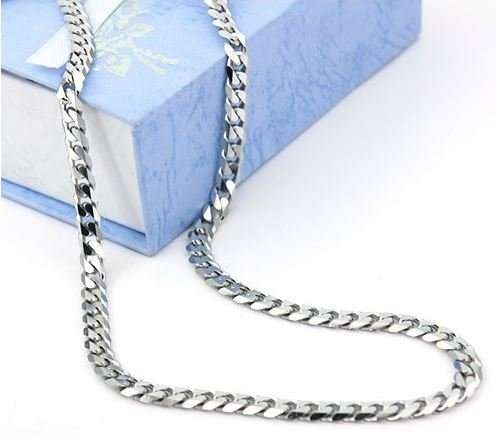 Elegant 316L Stainless Steel Link Chain With Solid Crystal Bullet Pendant in Complimentary Gift Box