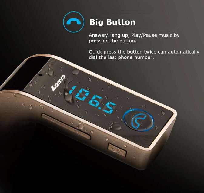 LED Bluetooth Car Kit, Charger FM Transmitter With MP 3, Handsfree Calls, Dual USB For Phone, Tablet