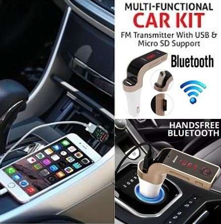 LED Bluetooth Car Charger FM Transmitter With MP 3, Handsfree Calls, Dual USB Output up to 5V/2.5A