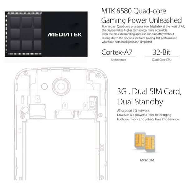 M8 QUAD CORE, ANDROID 6.0, 8GB WCDMA 3G Smartphone - Dual Sim, 5MP Camera, G Sensor, GPS etc