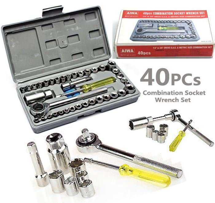 COMBO DEAL - 40 Piece Combination Socket Wrench Set PLUS 31 Piece Screwdriver Set