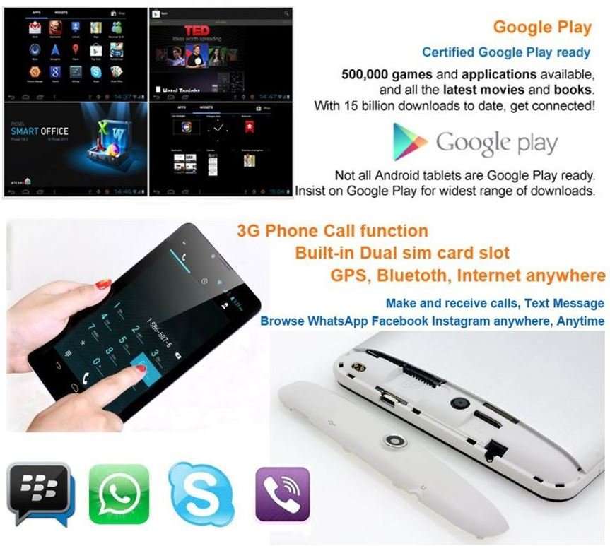 COMBO DEAL - 7" 8GB Android Dual Sim Tablet, 3G, WI-FI AND Bluetooth Smart Watch Activity Tracker