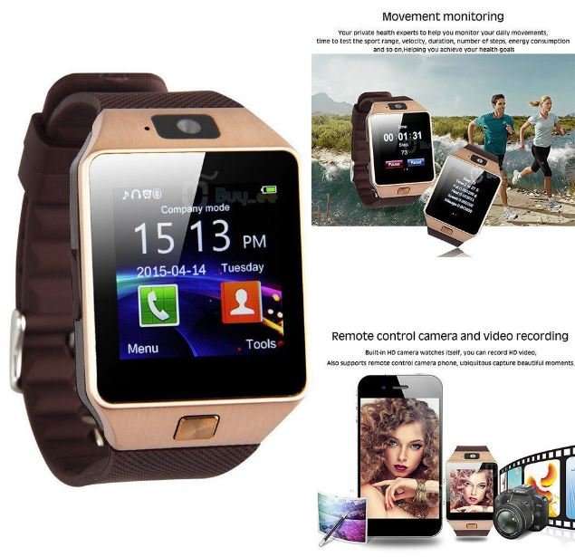 Smart Watch Phone, SIM CARD, Bluetooth, Camera, Sleep Monitor, SD Card, MP3, Pedometer etc.