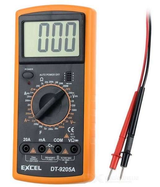 COMBO DEAL - LCD Display Digital Multimeter AC DC Voltage PLUS 10 Piece Fuses & Tester Pen Set
