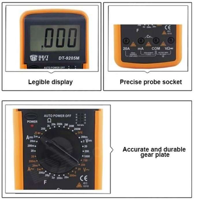 COMBO DEAL - LCD Display Digital Multimeter AC DC Voltage PLUS 10 Piece Fuses & Tester Pen Set