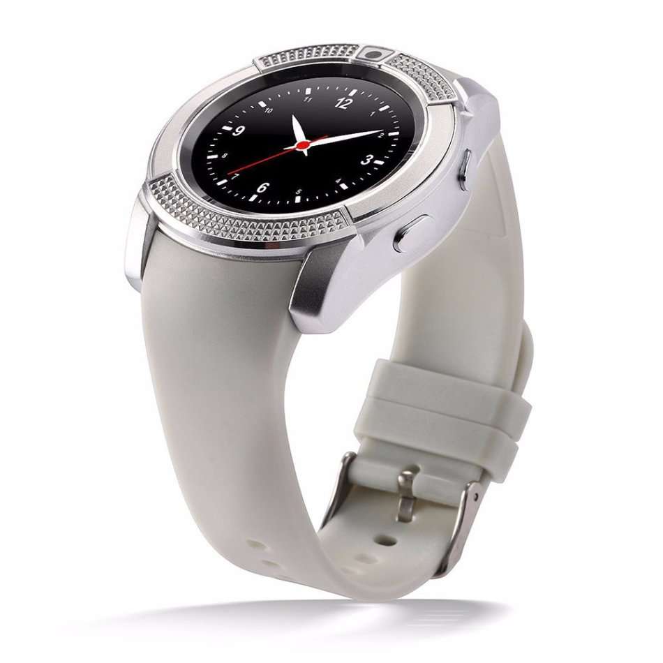 WHITE V8 Sporty Smart Watch Phone, SIM CARD, Bluetooth, Camera,Sleep Monitor,SD Card, Pedometer etc.