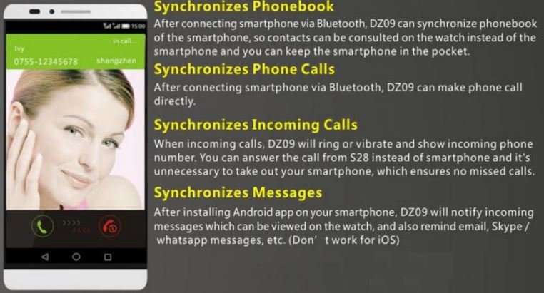 Black Smart Watch Phone -  SIM CARD, Bluetooth, Camera, Sleep Monitor, SD Card, MP3 etc.