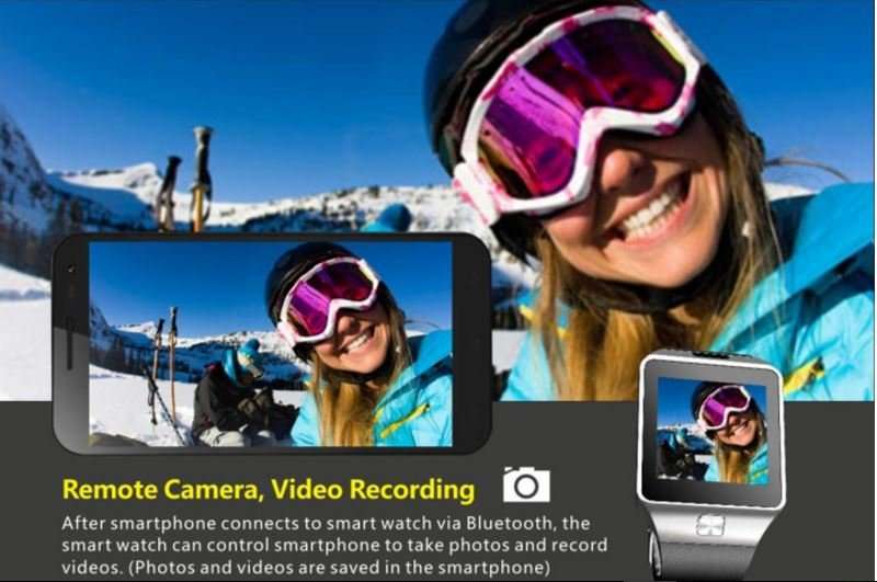 Black Smart Watch Phone -  SIM CARD, Bluetooth, Camera, Sleep Monitor, SD Card, MP3 etc.