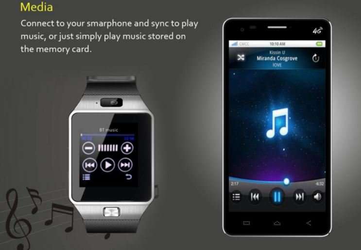 Black Smart Watch Phone -  SIM CARD, Bluetooth, Camera, Sleep Monitor, SD Card, MP3 etc.