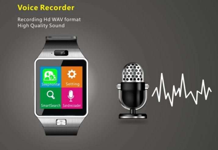 Black Smart Watch Phone -  SIM CARD, Bluetooth, Camera, Sleep Monitor, SD Card, MP3 etc.