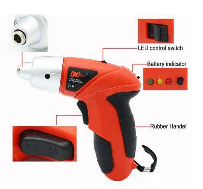 45 Piece Cordless Rechargeable Electric Drill & Screwdriver Set in Carry Case